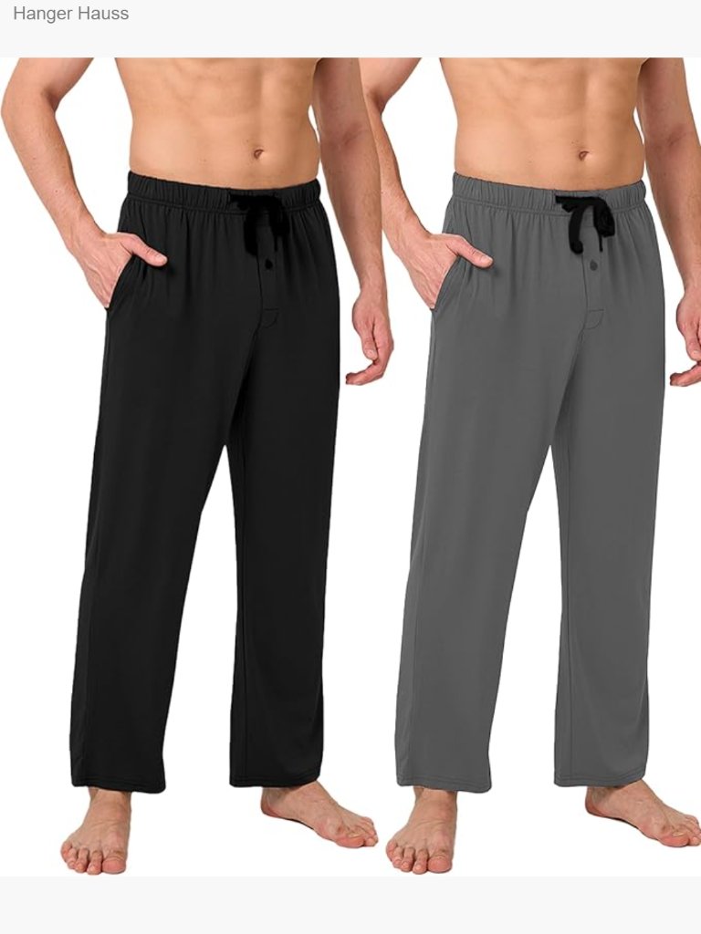 Men's Pajama Bottoms With Pockets, Lounge Sleep Pants, Soft Comfy Sleepwear